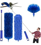 Buysenton Cobweb Duster with Extension Pole, Washable Cleaning Duster Kit with 3 Duster Heads, Co...