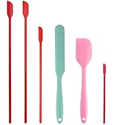 Kitchen GIMS Mini Silicone Spatula Set 6 PCS Food Grade Small Jar Spatula with Long Handle Makeup...