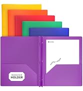 Plastic Folders with Pockets and Prongs, Two Pocket Folder with Brads, 3 Prong Folders with Pocke...