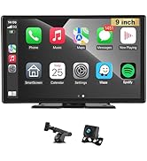 Stihoze 9'' Wireless CarPlay Screen for Car with 4K Dash Cam & 1080P Backup Camera, Apple Car Pla...
