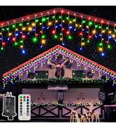 Ollny Icicle Lights for Outside 400LED 32FT, Multicolor Christmas Light with Remote 8Modes Timers...