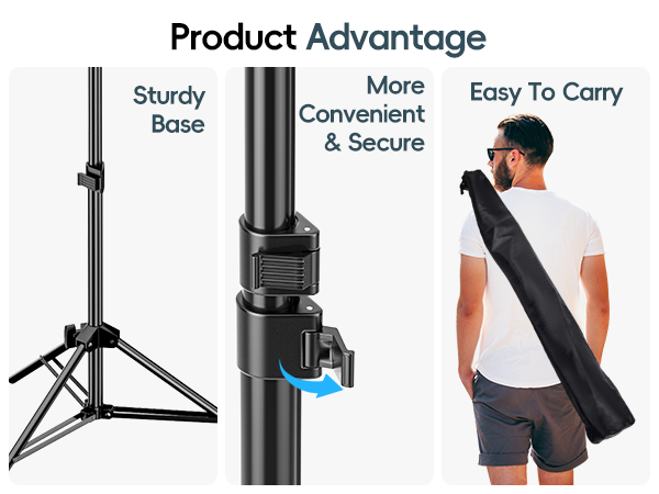 EMART 7 Ft Light Stand for Photography, Portable Photo Video Tripod Stand phone