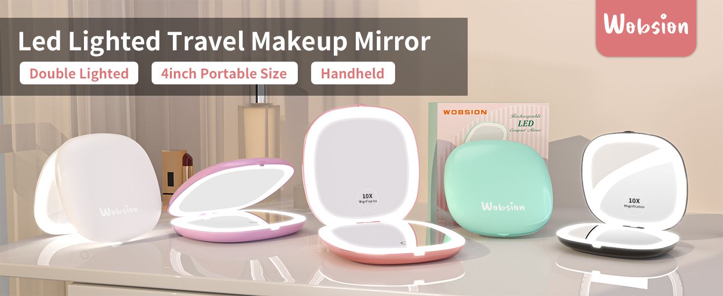 travel mirror with light