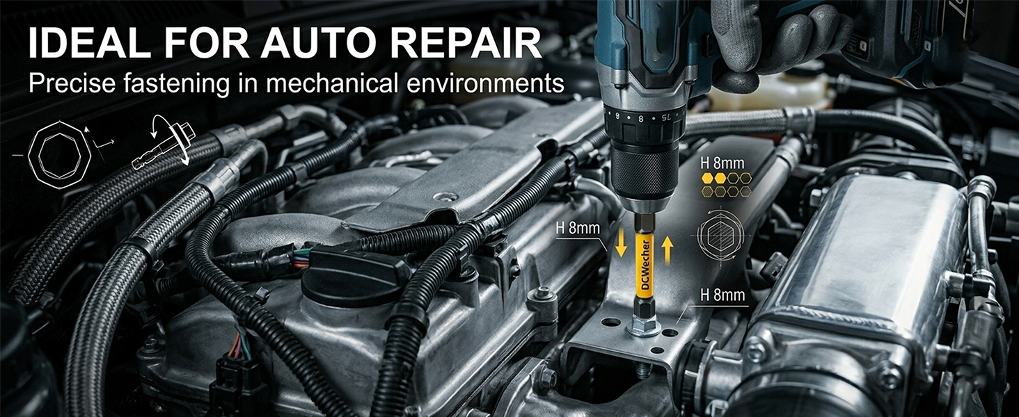 Impact Hex Head Driver Bits for Extended Reach