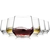 Stemless Wine Glasses Set of 6, 13.5oz Red White Wine Glasses for Daily Use, Hosting, Home Bar, E...