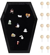 PH PandaHall Coffin Felt Bulletin Board 10.6x14.5 inch Coffin Pin Display Board Black Wooden Goth...