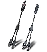 ELFCULB 1Pair Solar Panel Connector, 1 FT Solar Connectors Y Branch Parallel Adapter Cable Solar ...