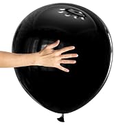 KAWKALSH Black Big Balloons 32pcs, 18 Inch Large Latex Giant Heavy Duty Balloons for Birthday Wed...