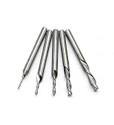 TEMO 5 pc Carbide Downcut Inlay Router Bits Set: 1/8 Inch, 3/32 Inch, 1/16 Inch, 3/64 Inch, and 1...