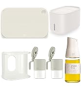 Zuutii Kitchen Set,Oil dispenser,Food Container,Spice Jars Set,Plastic Cutting Board,Spice Jars Rack