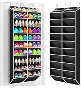 Yecaye 30 Pairs Over the Door Shoe Organizer, Large Capacity Hanging Shoe Rack for Door Hanger wi...