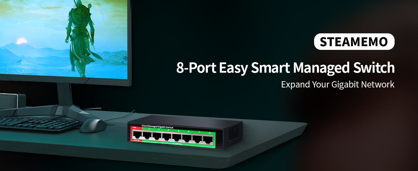 8 Port gigabit managed switch