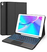 CHESONA iPad Keyboard 9th Generation, 7 Color Backlit, Multi-Touch Trackpad, Built-in Pencil Hold...