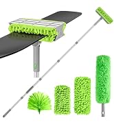 TRENNCHI Ceiling Fan Cleaner Duster with 77" Extension Pole, 4-in-1 Reusable Microfiber & Chenill...