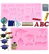 ZiXiang Graduation Silicone Molds Doctoral Cap Diploma Graduate Fondant Molds Back to School Sili...