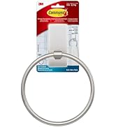 Command Hand Towel Holder Satin Nickel with Water Resistant Command Strips, Rust Resistant Bathro...