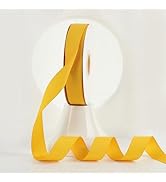 MEEDEE Yellow Grosgrain Ribbon 1 Inch Grosgrain Hair Ribbons 50 Yards Per Roll Thick Yellow Ribbo...