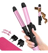 Dual Voltage Curling Iron for Travel,110V-240V Curling Iron 1 inch with European Plug Adapter,2 i...