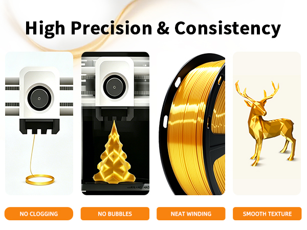 Silk PLA Filament 1.75mm, Shiny Filament for Art Crafts Decor Models Gifts