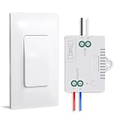 Bkiyougo Self-Powered Wireless Light Switch and Receiver Kit, Kinetic Remote Control Wall Switch ...