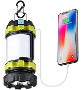 BOBKID 1 Pack Camping Lantern, Outdoor LED Camping Light, Rechargeable Flashlights with 1000LM, 6...