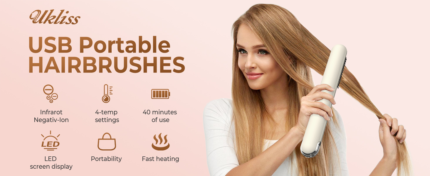 Cordless Hair Straightener Brush