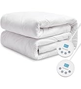 Thermylux Electric Mattress Pad Queen Size Quilted Wave 10 Heat Settings & Dual Control with 12 H...