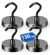 LOVIMAG Magnetic Hooks Heavy Duty, 130lbs Strong Neodymium Magnet Hook for Cruise Cabins, Magnets...