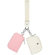 Dual Pouch Wristlet Wallet, Portable Keychain Wallet for Women and Men, Mini Zip Around Coin Purs...