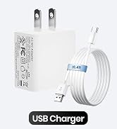 UL 5V 2A 10W USB Portable Wall Charger with 16.4FT/5M USB C Cable, AC DC Adapter Universal Travel...