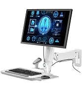 Mount Plus MED02 Medical Wall Mount Workstation with Folding Keyboard Tray | Large Sliding Mouse ...