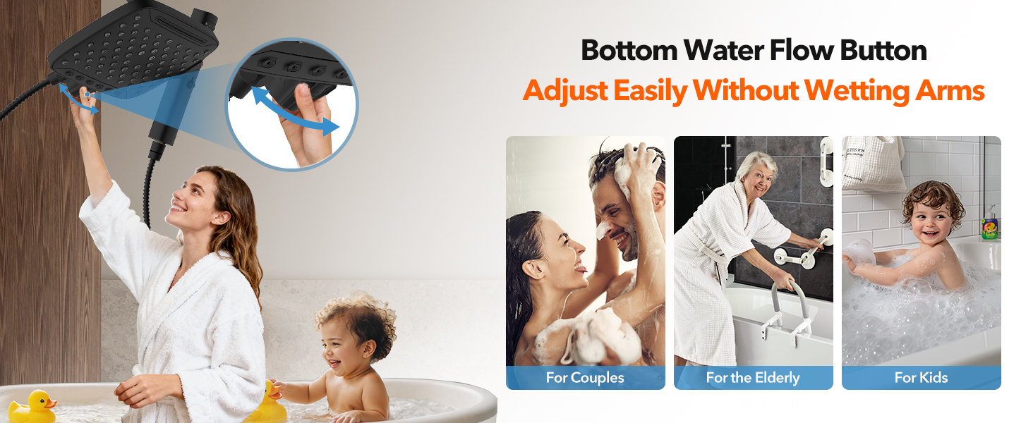 Shower Buttom Adjust Easily