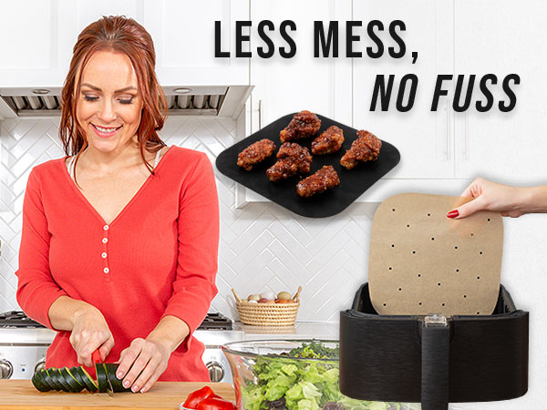 unbleached air fryer parchment paper liners with non stick grill mat