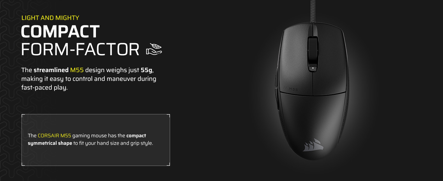lightweight mouse; gaming mouse; wired gaming mouse; symmetrical mouse
