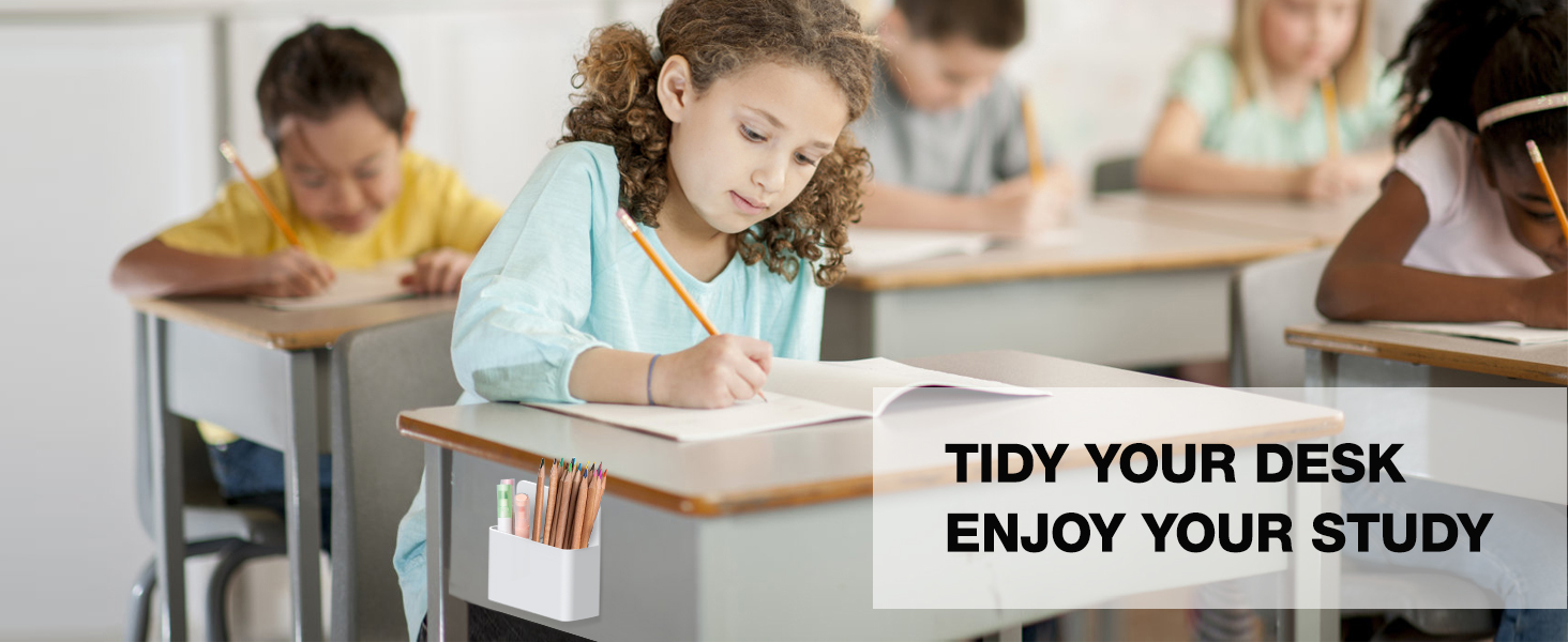helping kid to keep study desktop tidy so that they can focus on studying