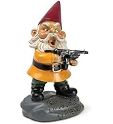 BigMouth Inc. Angry Little Garden Gnome Statue, Outdoor Lawn & Yard Home Defender, Combat Figurin...