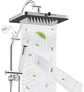 Hibbent Upgraded cUPC Certified 13'' Shower Head Combo, High Pressure 5-spray Rainfall Showerhead...