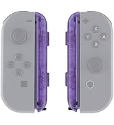 eXtremeRate Clear Atomic Purple Replacement Shell for Nintendo Switch & Switch OLED Joycon Strap,...