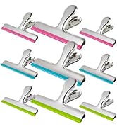 HOUSE AGAIN 9 Pack Stainless Steel Chip Bag Clips Covered with Silicone - NO More Sharp Edges - C...