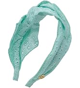 Lilly Pulitzer Side Bow Knotted Headband for Women, Eyelet Headband, Cute Hair Accessories (Mint ...