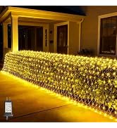 LitHome 21FT x 5FT Christmas Net Lights Outdoor Mesh Lights, 360 LED Warm White Net Light 8 Modes...