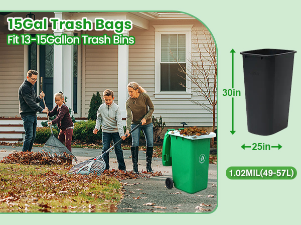 15 gallon trash bags kitchen tall drawstringn unscented trash bag 14 gallon garbage bags 13+ gallon