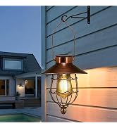 Solar Lanterns Outdoor Hanging Metal Vintage Lantern Warm White Solar Lights lamp Waterproof Edis...