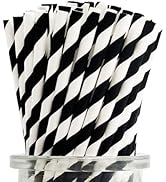 Black Striped Straws