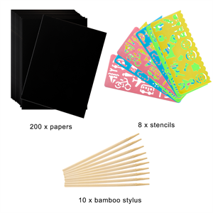ZEAYEA 200 Pcs Scratch Paper Art Set