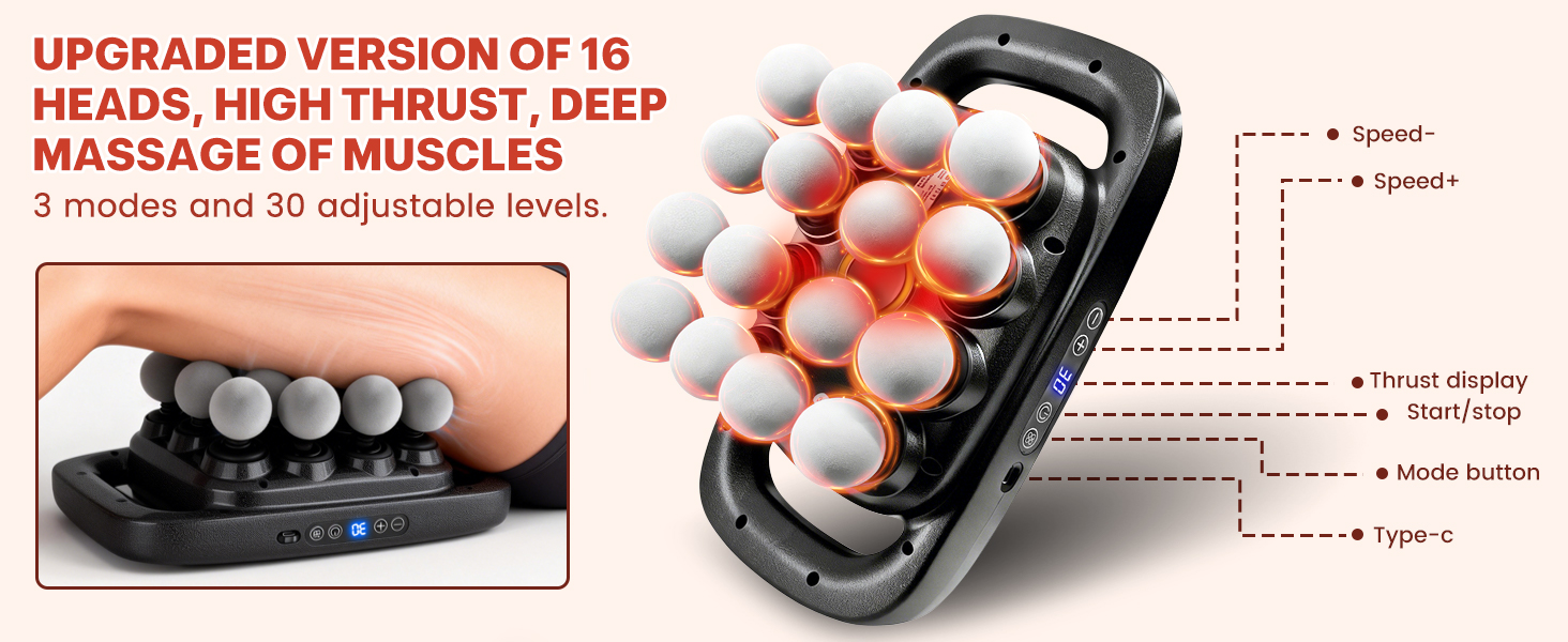 16 Head Massage Gun