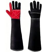BLIRITEL 23.6" Long Sleeve Welding Gloves for Men, Heat/Fire Resistant Leather Welders Gloves for...