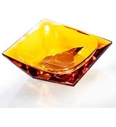 KAMMAK Crystal Glass Fruit Bowl, Luxury Centerpiece Glass Bowl, Hand Blown Decorative Dessert Pla...
