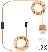 LYOOWNG Plug in Pendant Light Cord, 15FT Weaved Plug in Hanging Light Cord Kit with On/Off Switch...