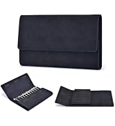 12 Suede Leather Fountain Pen Case Portfolio Divider Slot, Magnetic Closure | Handmade Pen Storag...